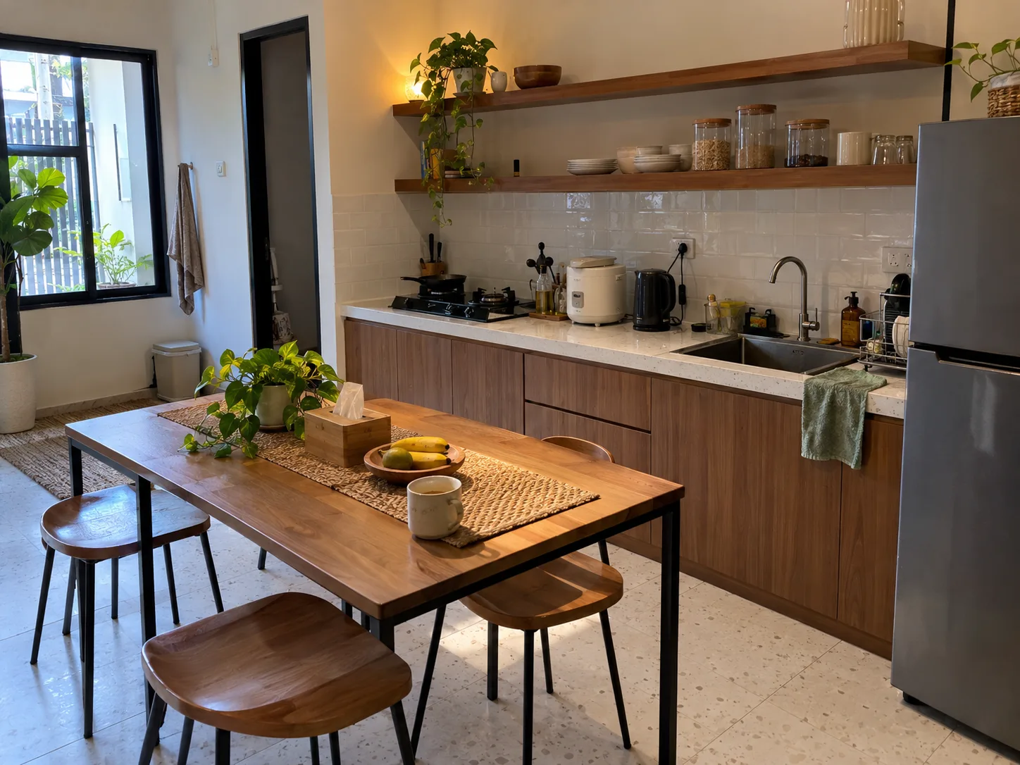 Ilustrasi dapur dan ruang makan bersama Alamanda
